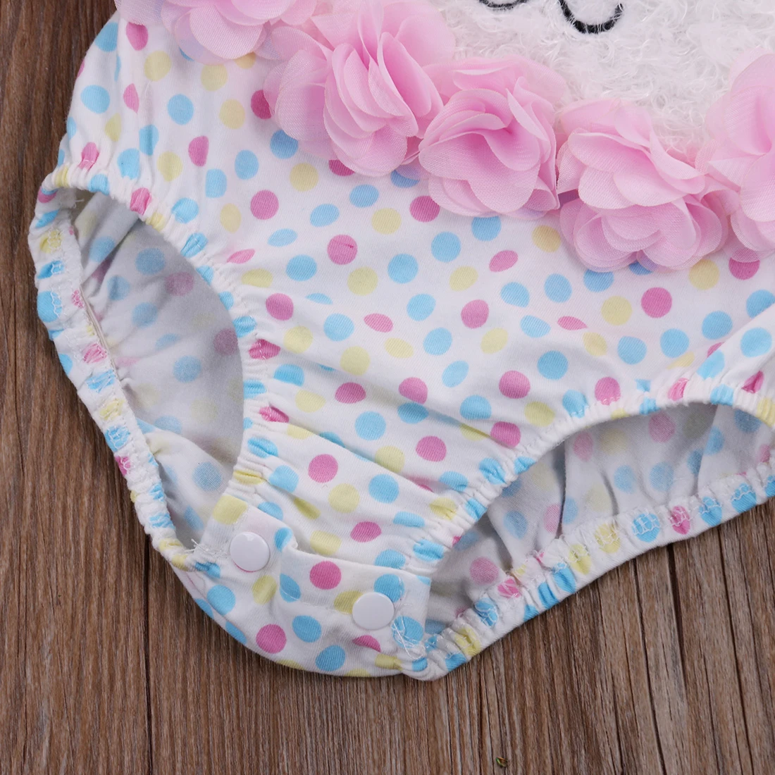 2018 New Brand Cotton Short Sleeve Furry Baby Girl Clothes Polka Dot Bear Romper Jumpsuit Outfits 0-18 M | Детская одежда и обувь