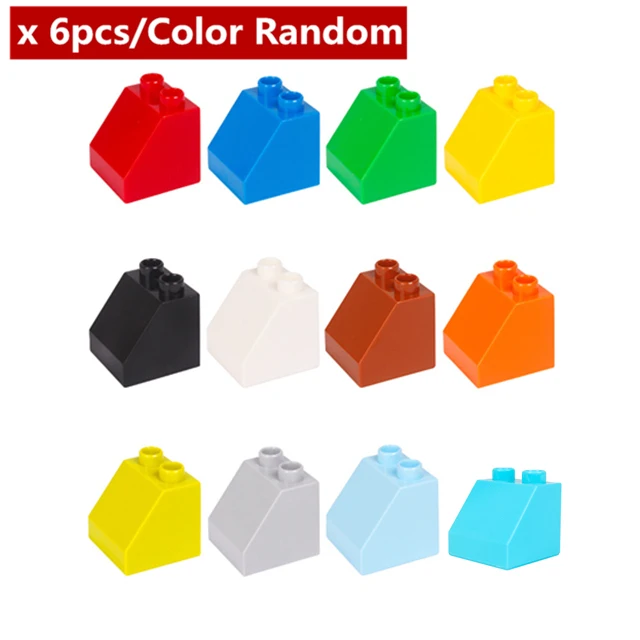 Diy-R502-13x6pcs Diy 6 шт./лот, кирпичи Duploe, строительные блоки больших частиц, аксессуары, обучающие игрушки для детей - Цвет: Diy-R502-13x6pcs