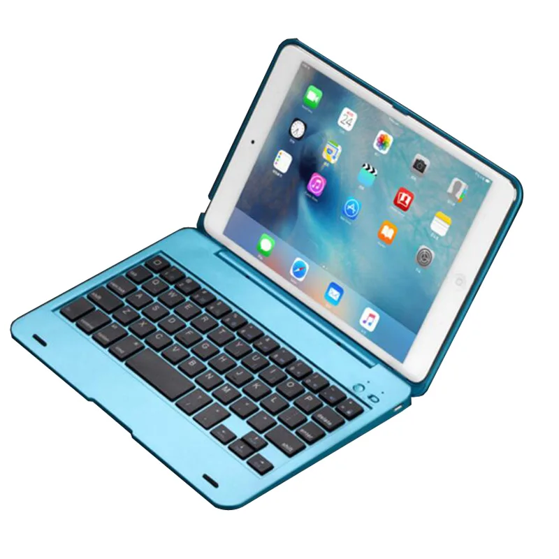 ABS Coque для iPad чехол для мини-клавиатуры Bluetooth беспроводная клавиатура флип-чехол Подставка для iPad mini 2 mini 3 чехол с клавиатурой - Цвет: Blue