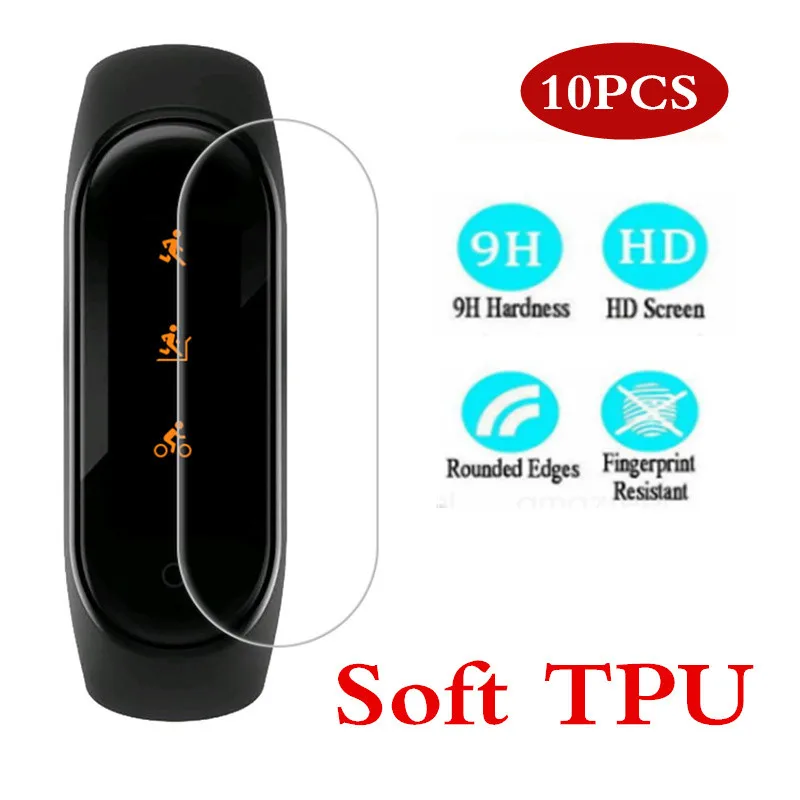 10 шт./упак. для Xiaomi Mi Band 4 защитная пленка мягкий TPU экран умный Браслет Полный