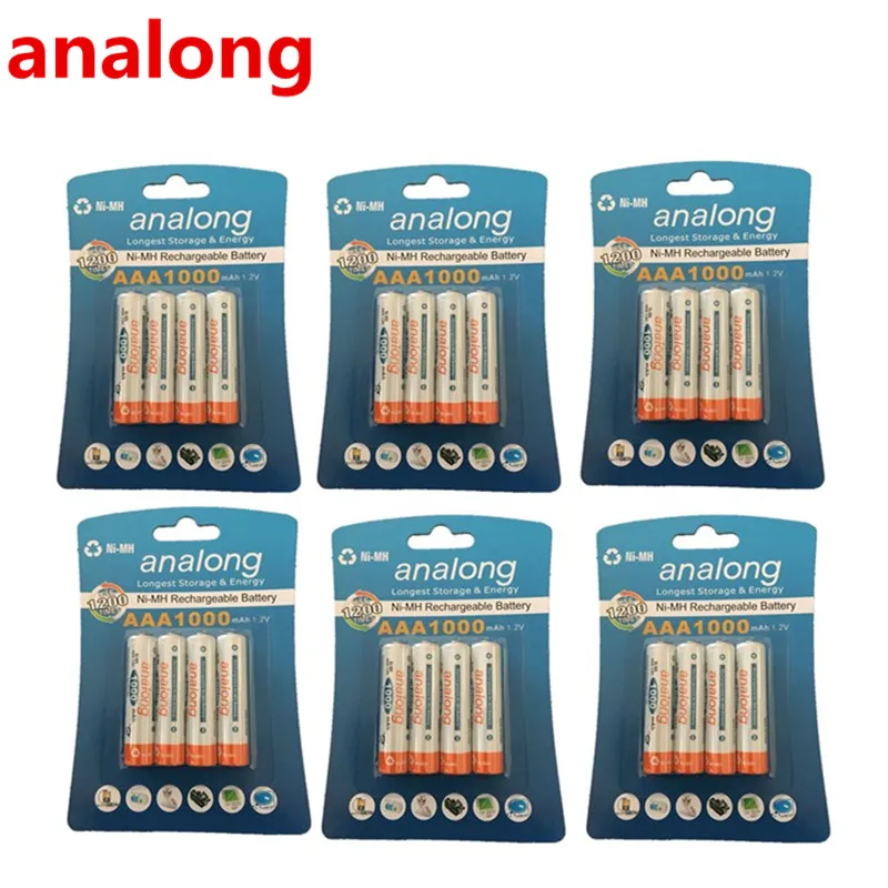 Оригинальная AAA 1 2 V 1000mAh analong перезаряжаемая Ni-MH батарея | Электроника