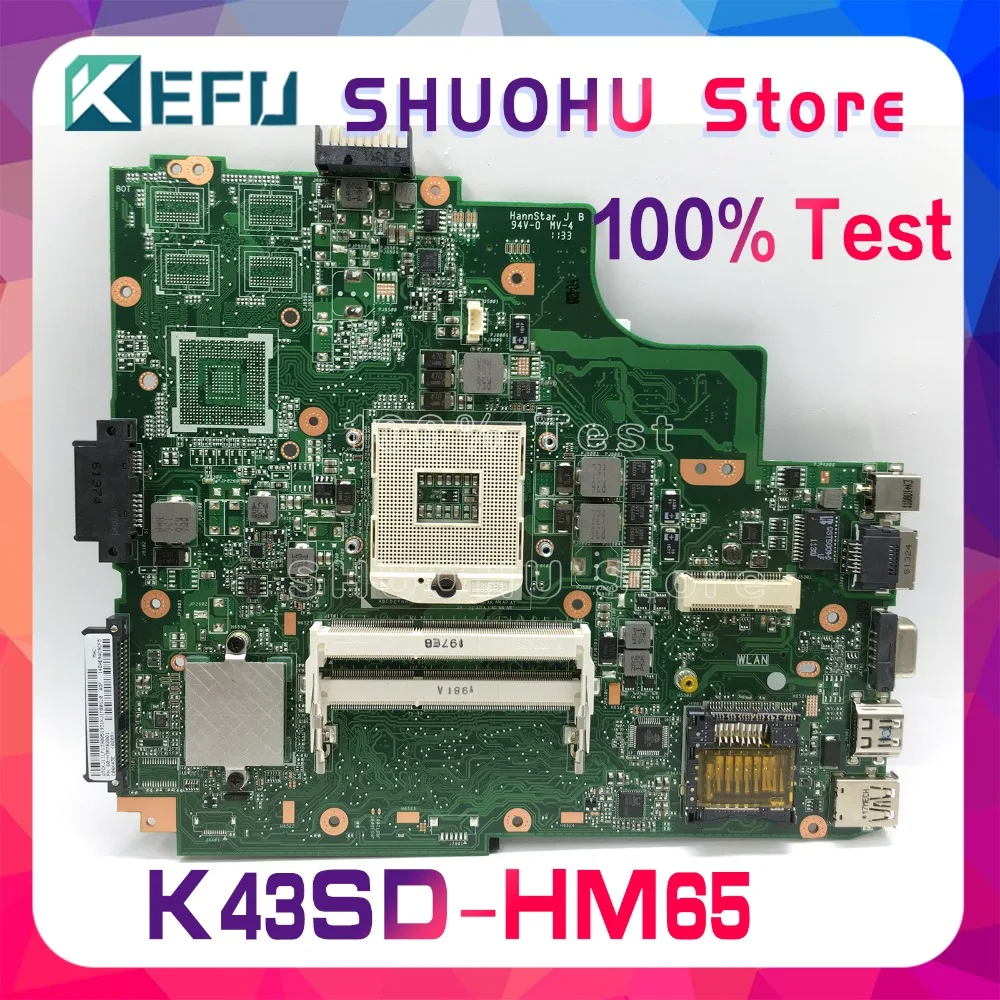Материнская плата KEFU K43S для ноутбука ASUS K43SD K43E A43S REV: 2 протестированная на 100%