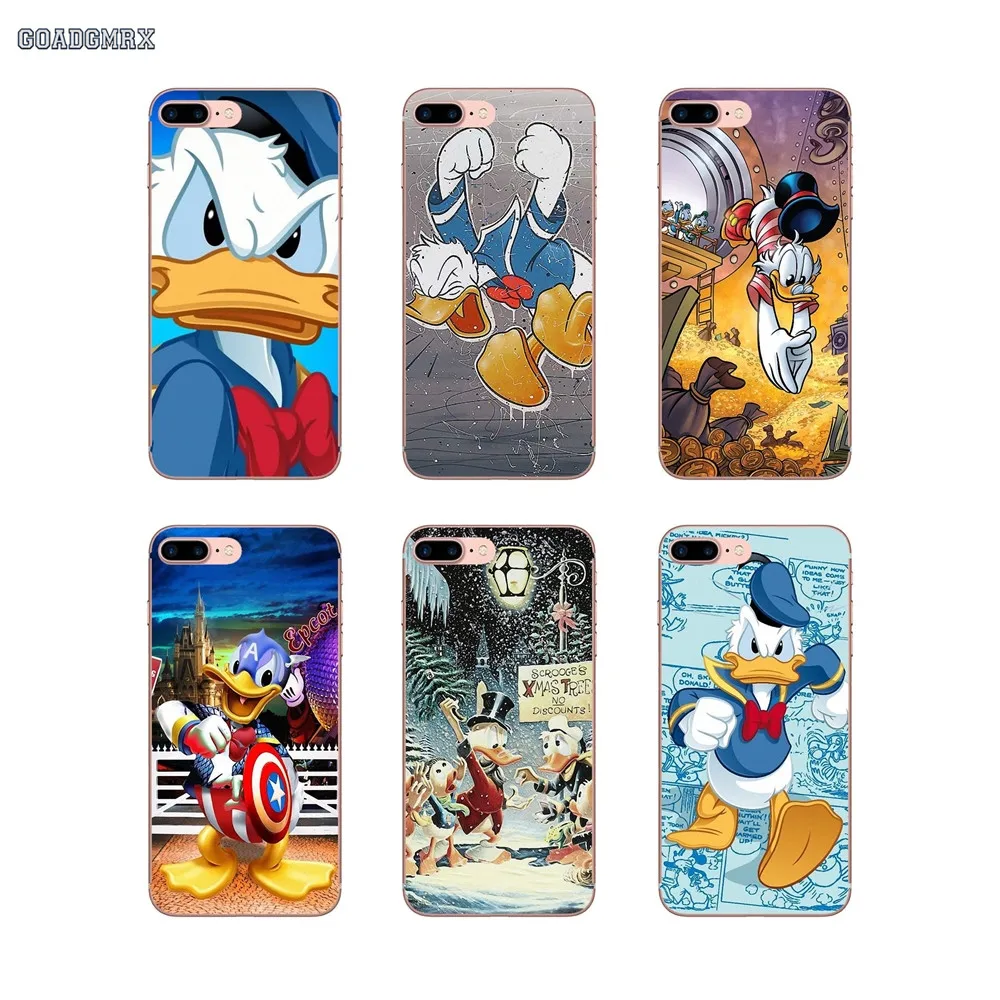 Мягкие прозрачные чехлы с изображением Дональда Дака для Samsung Galaxy S2 S3 S4 S5 Mini Alpha S6 S7