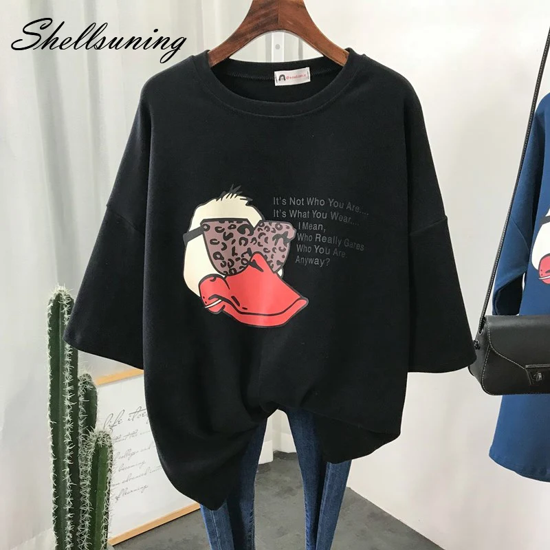 Shellsuning Футболка женская 2019 летние женские футболки с коротким рукавом Забавный