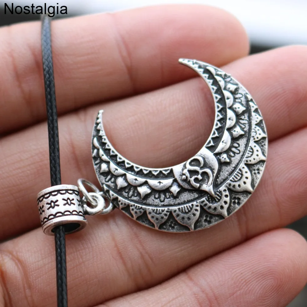 Ностальгия Ом Йога луна ожерелье Wicca Pagan ювелирные изделия Мандала Цветок лотоса