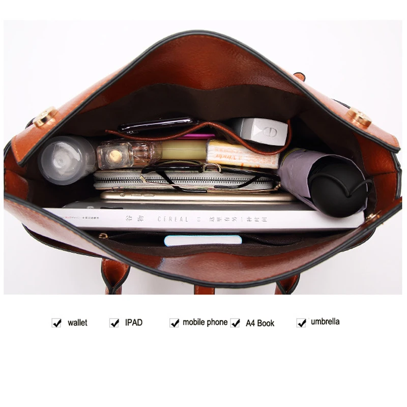 

Jiessie&Angela fashion crocodile pattern handbag single shoulder bag large capacity women leather tote bags vintage women bag