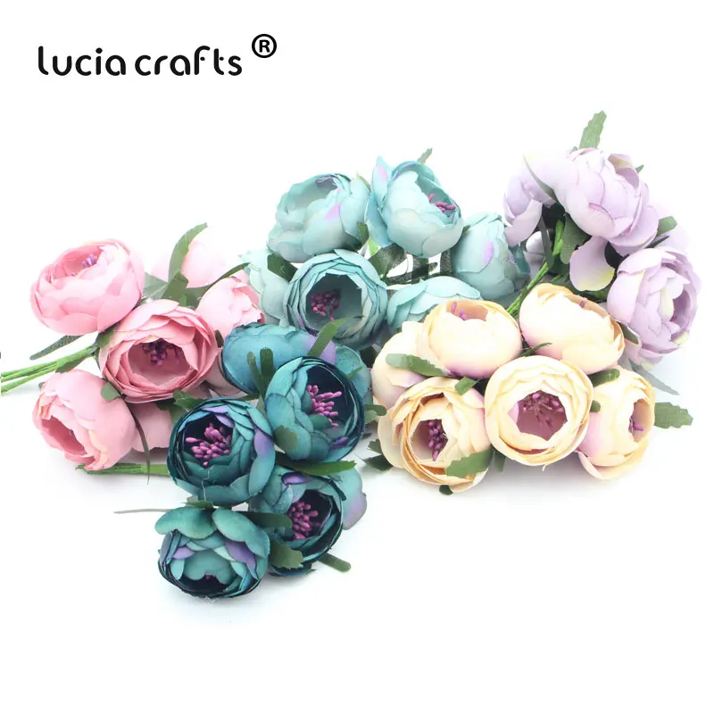 Lucia crafts 6 шт./лот диаметр 45 мм Шелковый искусственный цветочный букет мини цветы