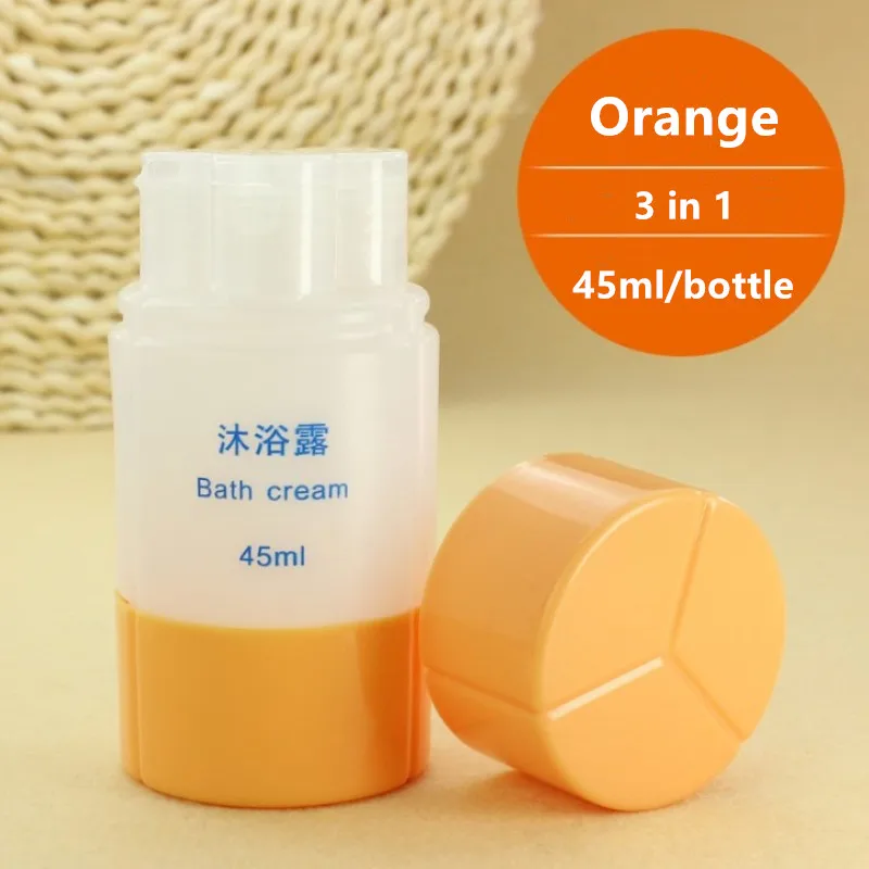 Orange 3 in 1 Дорожная Косметика три розлива 4 в 1 шампунь-гель для душа лосьон для тела розлива портативная бутылка геля для душа - Цвет: Orange 3 in 1