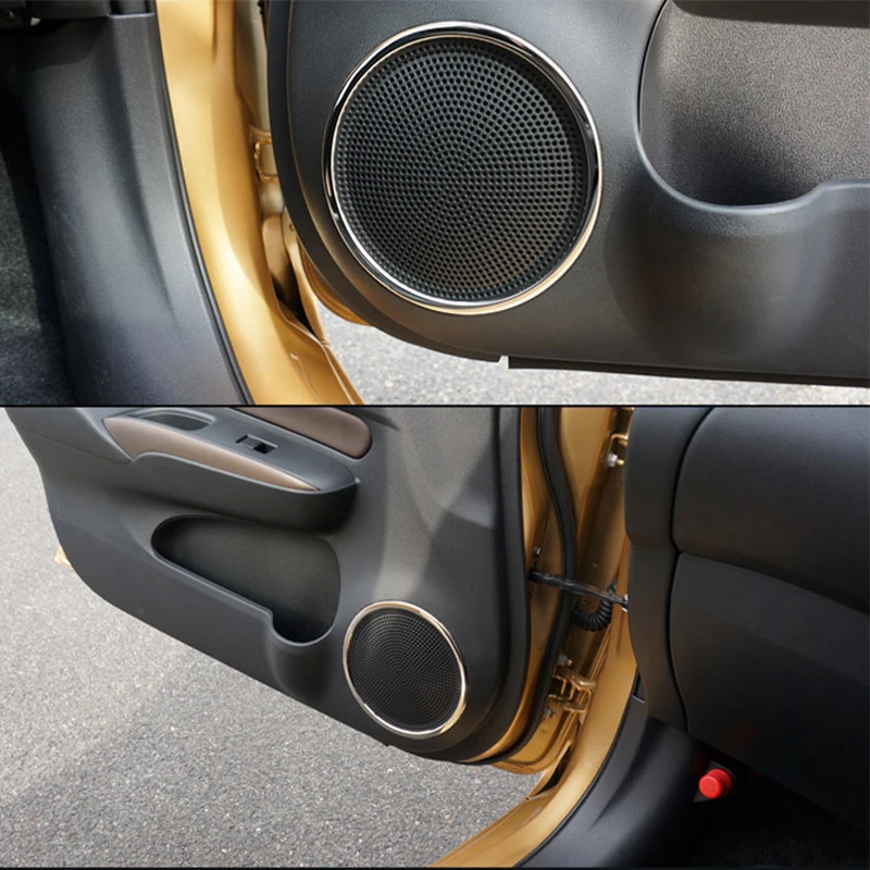 

JY SUS304 Stainless Steel Interior Door Speaker Trim Car Styling Cover Accessories For Nissan Note Versa Hatchback 2017 ON