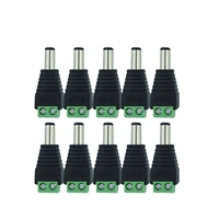 10 pcs 12v 2 1 x 5 5mm dc power male plug jack adapter connector plug for cctv single color led light