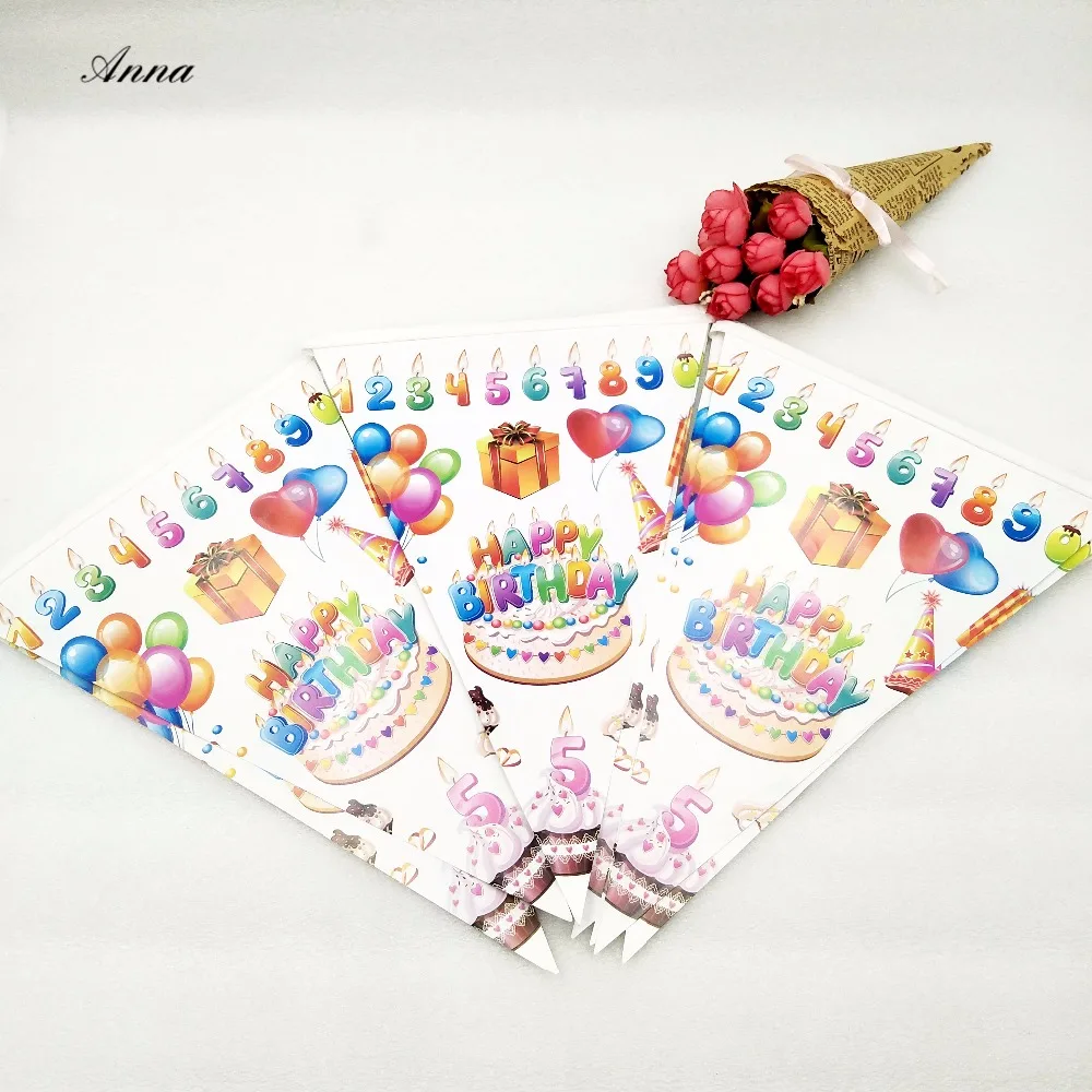 

Happy Birthday Party Banner Shape Birthday Party Decor Pennant Cartoon Supplies Happy Birthday Baby Decoracion