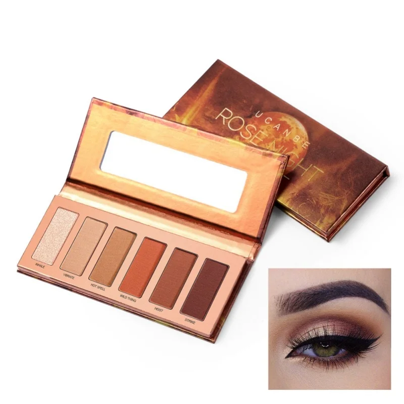 Female Mini Heat Contour Makeup Palette Shimmer Matte Natural Bronzing Highlighter Powder Nude Eyeshadow Set 6 Colors E3 |