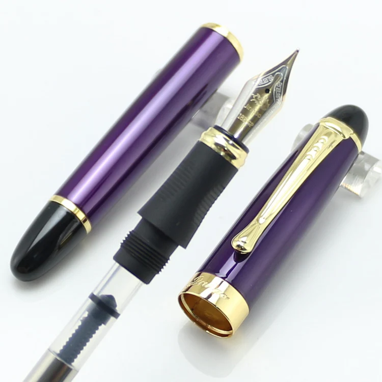 Jinhao X450 перьевая ручка 18KGP перо с широким основанием фиолетового и золотого цвета