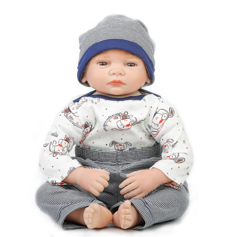 SanyDoll 22 дюйма 55 см силиконовые куклы для новорожденных реалистичный Модный милый
