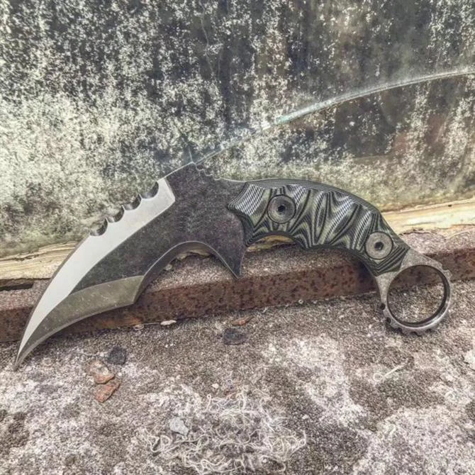 NewG10 ручка karambit 60HRC камень мыть k оболочка тактический AUS8 лезвие EDC инструмент