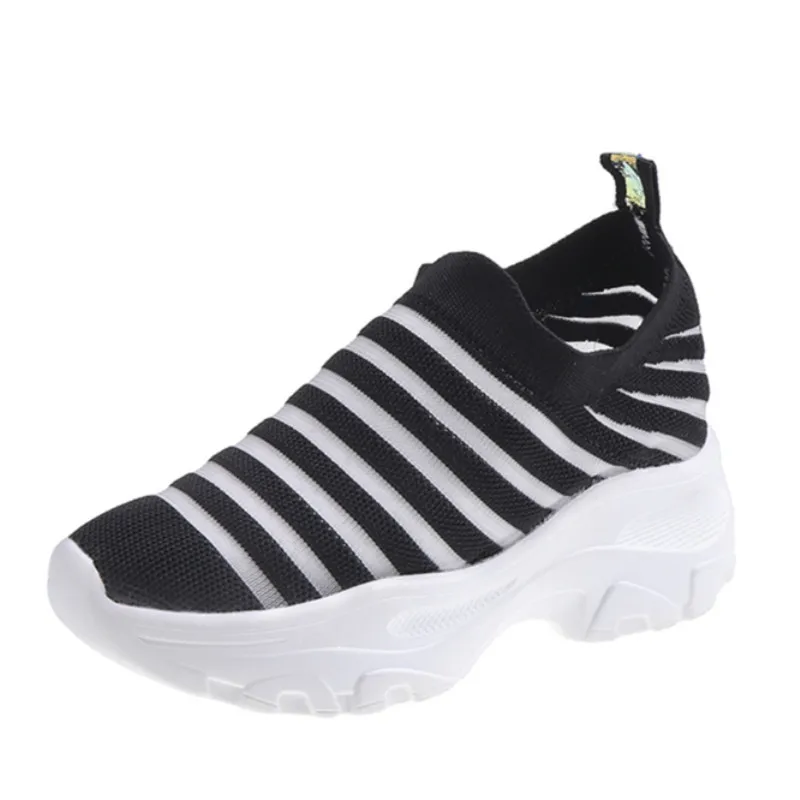 Новинка 2019 года летние дышащие сетчатые кроссовки для женщин эластичная обувь со