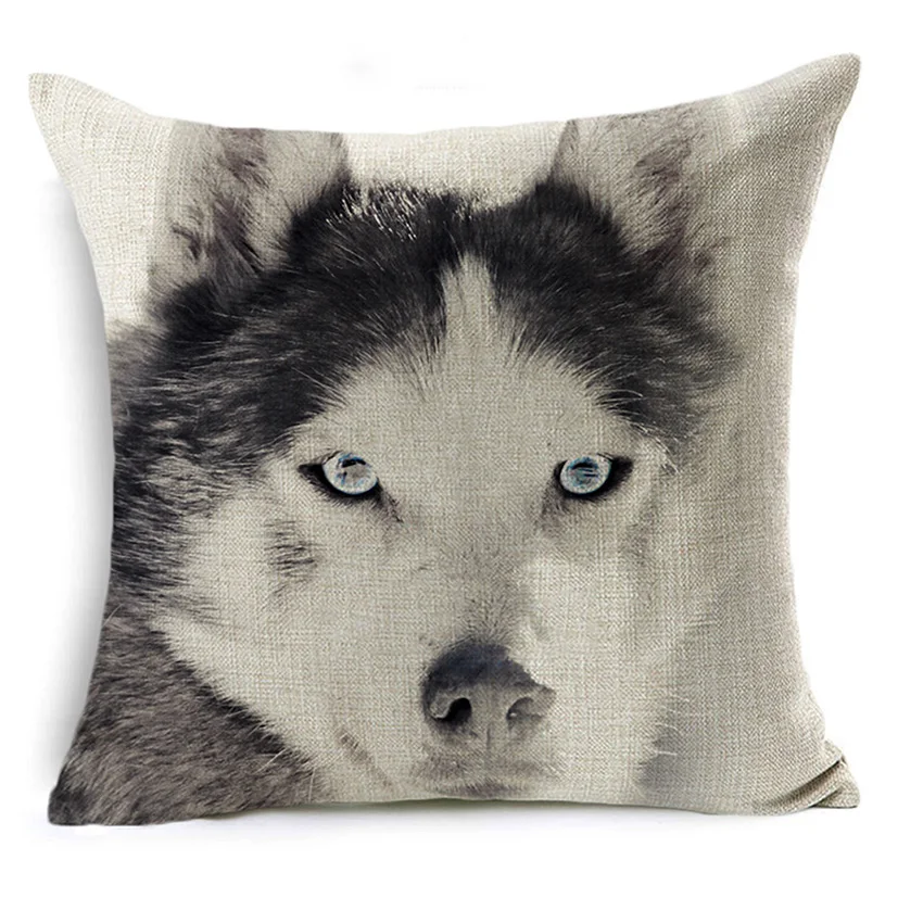 WZH Printed Animals Cushion Cover 45x45cm Linen Decorative Pillow Cover Sofa Bed Pillow Case - Цвет: 13