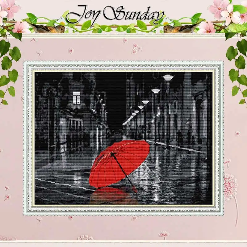 

The streets after the rain counted Cross Stitch 11CT 14CT Cross Stitch Set Wholesale DIY Cross-stitch Kit Embroidery Needlework
