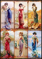 needlework for embroidery diy french dmc high quality counted cross stitch kits 14 ct oil painting six ladies
