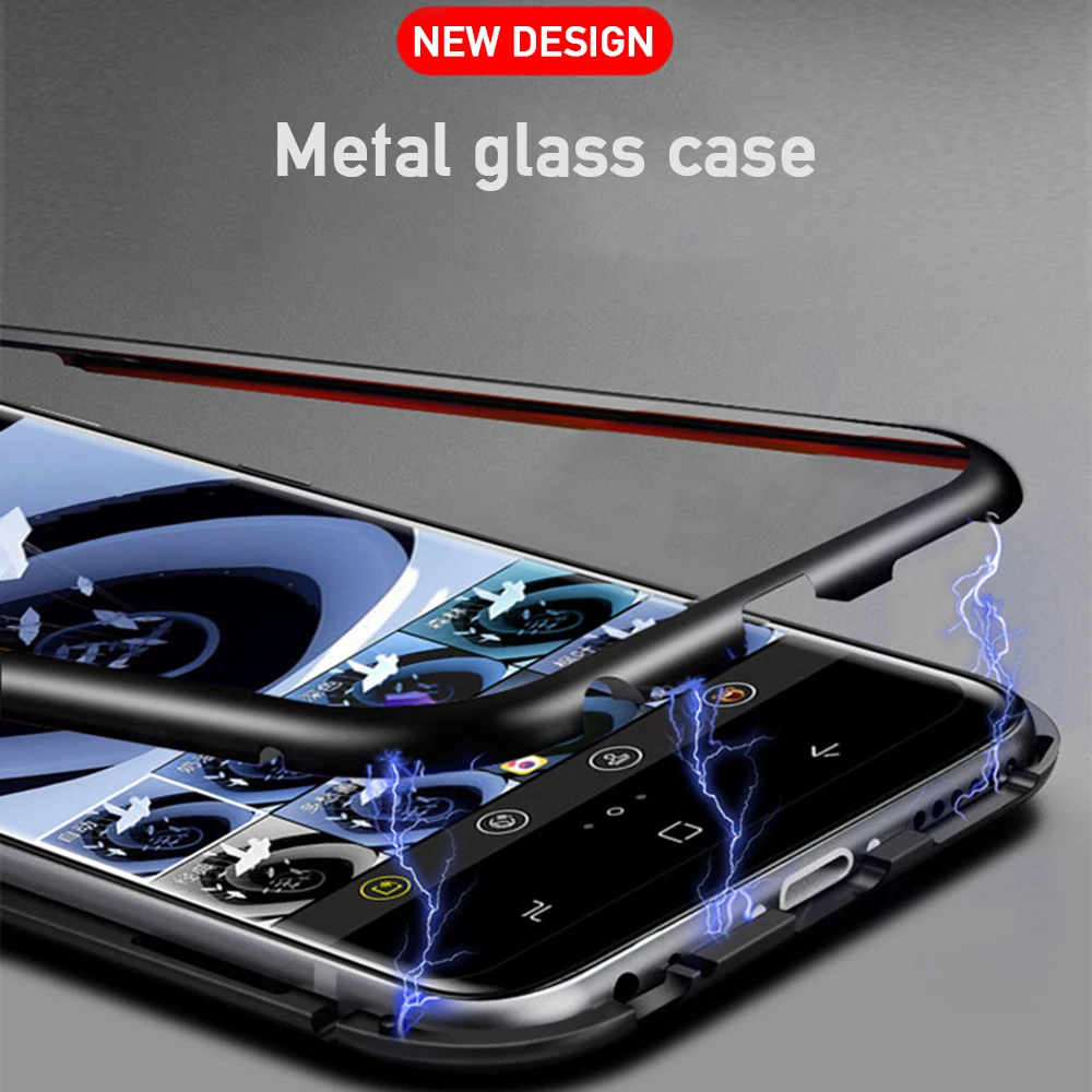Магнитный металлический чехол OTAO 360 для Samsung Galaxy S9 S8 S10 Plus S7 Edge A5 задняя Магнитная
