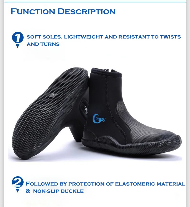5MM Anti-slip Diving Boots Neoprene Scuba Diving Shoes High Upper Warm Beach Swimming Shoes Fins Fishing Accessories