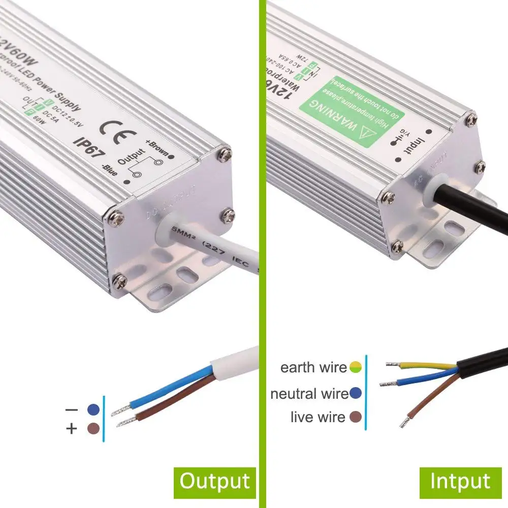 Водонепроницаемый IP67 Светодиодный драйвер Ac dc 12V/24V 10W 20W 30W 50W 100W 150W источник