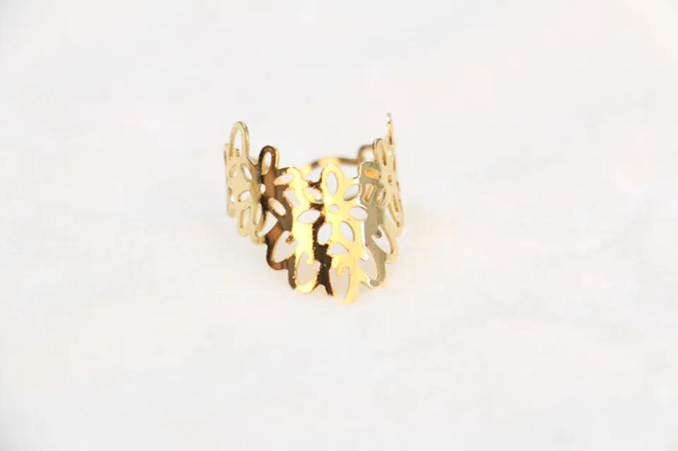 Модное медное кольцо литье под давлением декоративное цветочное плоское с