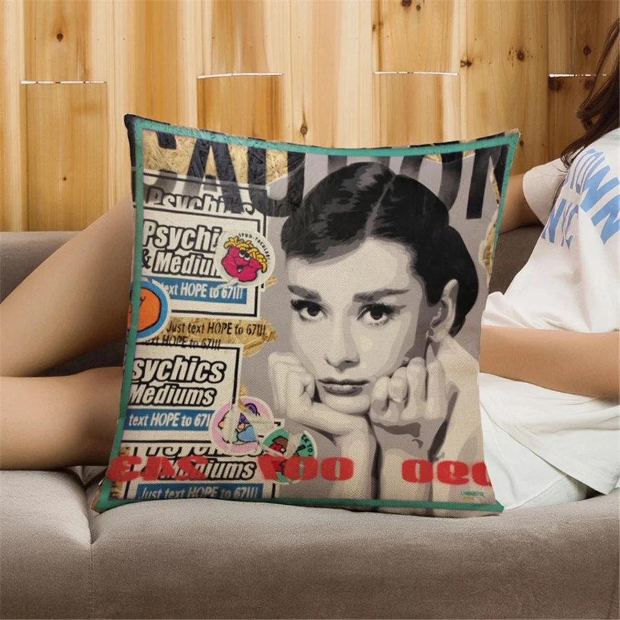 Одри Хепберн роскошный Наволочка декоративная наволочка для дивана Винтажный