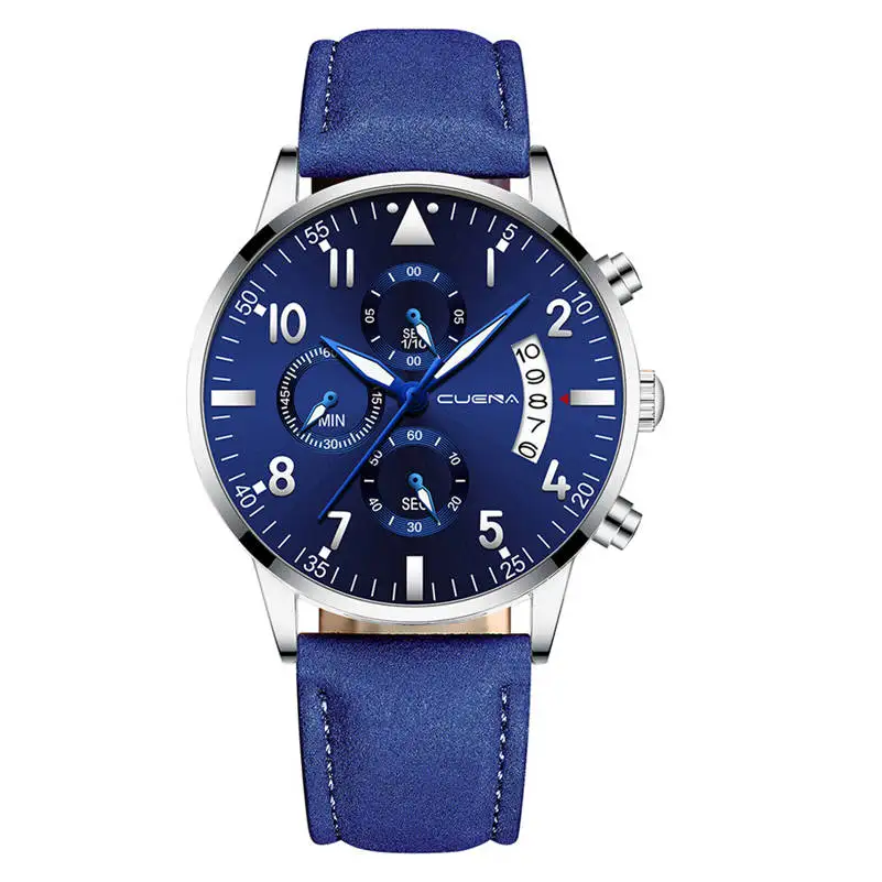 G CUENA relogio masculino мужские часы модные спортивные часы из нержавеющей стали чехол с кожаным ремешком кварцевые деловые наручные часы CC5 - Цвет: G