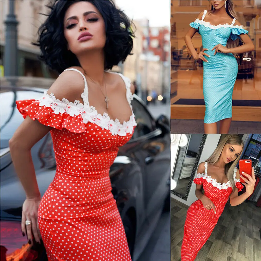 Фото Женское кружевное платье Hirigin облегающее в горошек с цветочным принтом и Женское кружевное платье Hirigin облегающее в горошек с цветочным принтом и