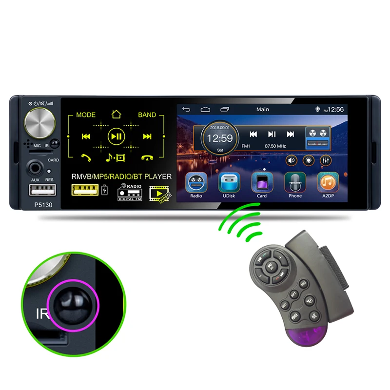 Zeepin P5100 Car MP3 Player WiFi BT4.1 4 Inch Touch Screen Reverse Image FM Lossless Music HD Video with Steering Remote Control |