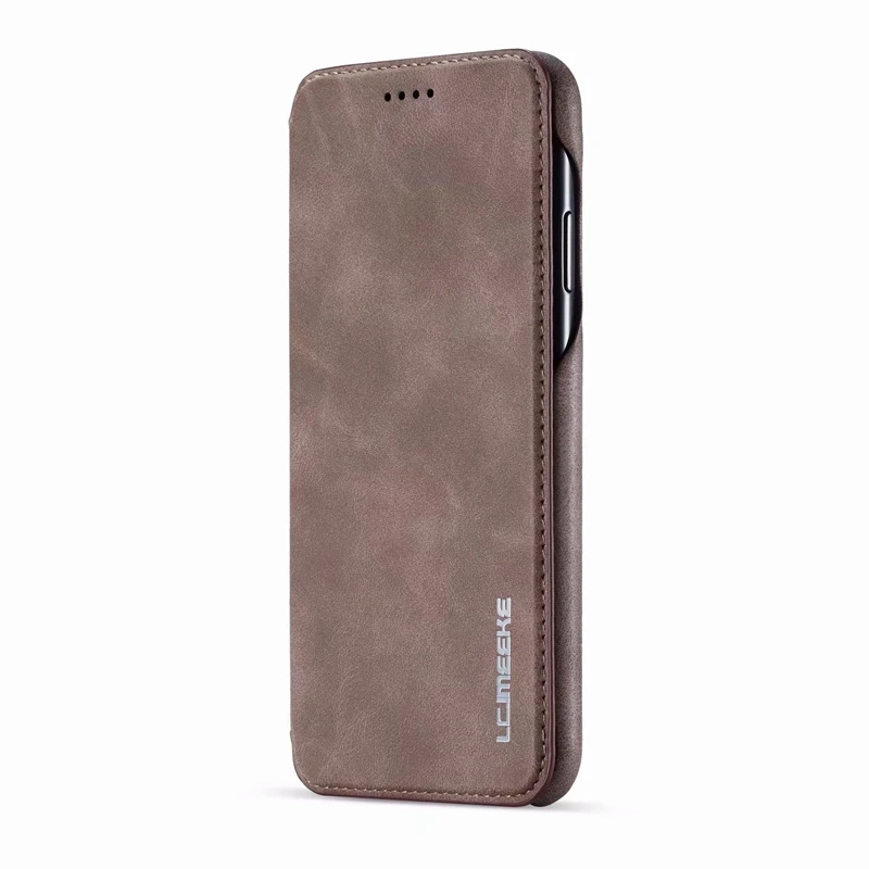 Кофе Роскошный кожаный флип-чехол для iPhone X XR XS Max чехол держатель для карт кошелек Fundas для iPhone 5 SE 6 6s 7 8 Plus чехол Coque - Цвет: Кофе