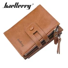 Мужской Портмоне Baellerry короткий однотонный кошелек с застежкой-молнией, портмоне, отделение для монет, фотодержатель, мужская сумка для денег