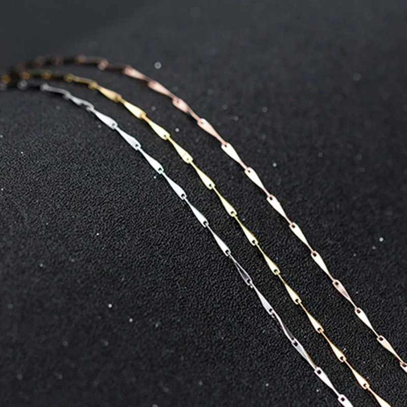 6 silver 0.8mm 925 пробы, серебряная цепочка, женская мода, очаровательное 925 серебряное ожерелье, базовая цепочка, ювелирное изделие, Прямая поставка,, 0,6 мм - Окраска металла: 6 silver 0.8mm