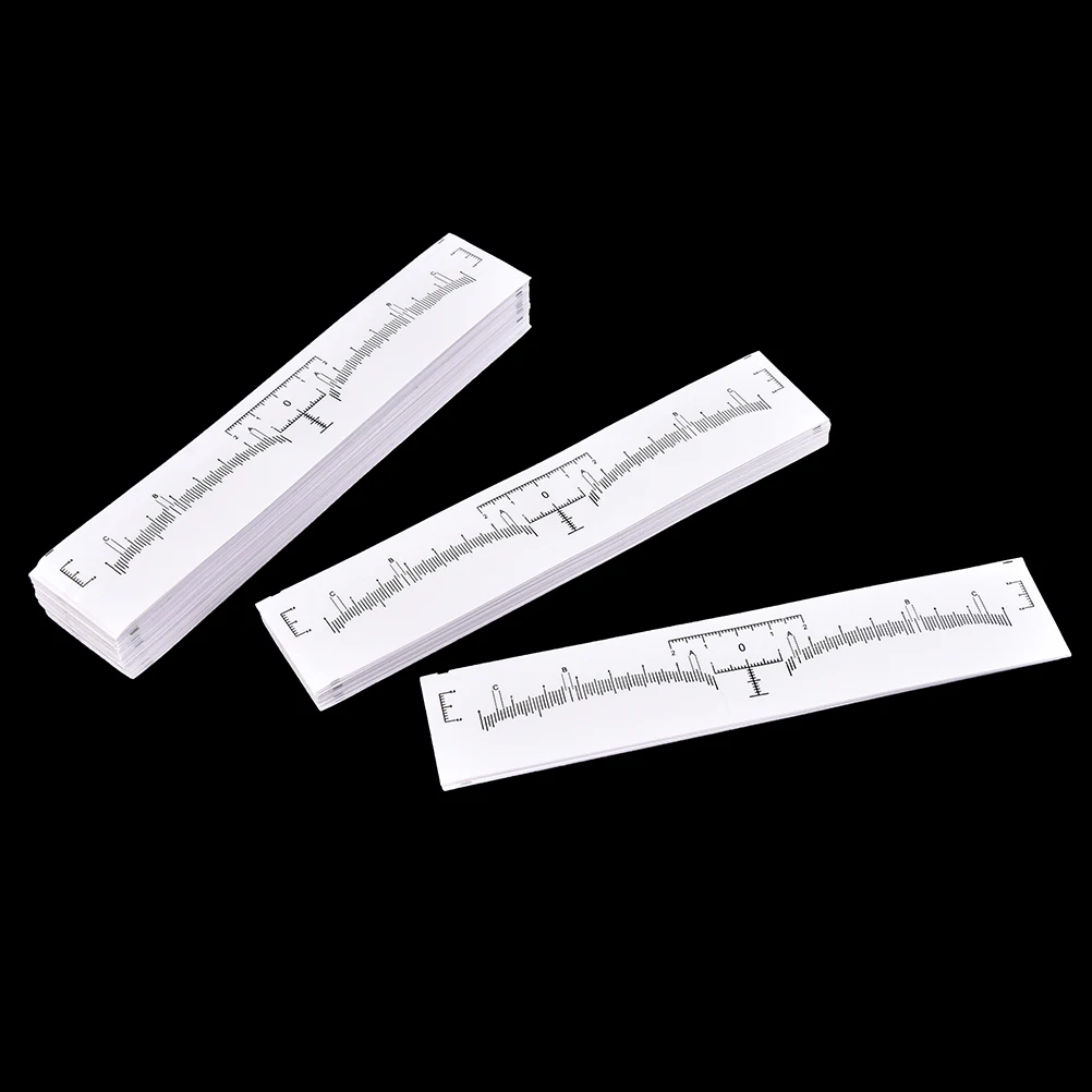 

Professional 100Pcs Permanent Makeup Eyebrow Shaping Tools Disposable Eyebrow Measurement Ruler Sticker 18*2.2cm