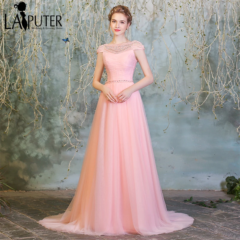 2017 длинное элегантное розовое сексуальное с рукавами-крылышками открытой спиной