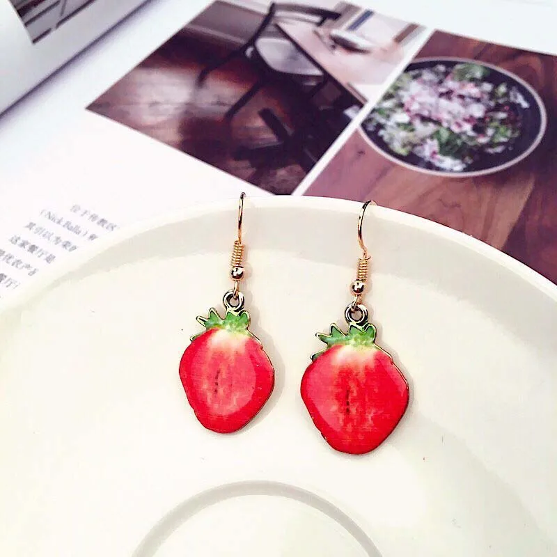 New Arrival Fruit Earrings Geometric Long Alloy Brincos Women Boucle D'oreille Girl Ear Accessories | Украшения и аксессуары