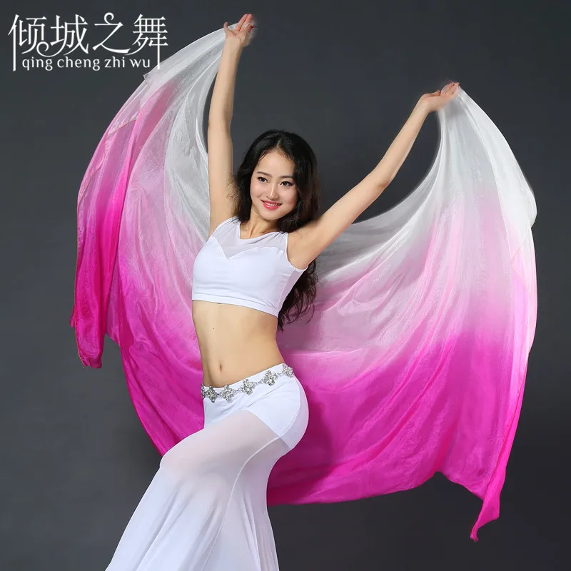 SJ005 100% Silk Women Belly Dance Veil 260x114cm Size Professional Dancing Veils Stage Performance Props | Тематическая одежда и