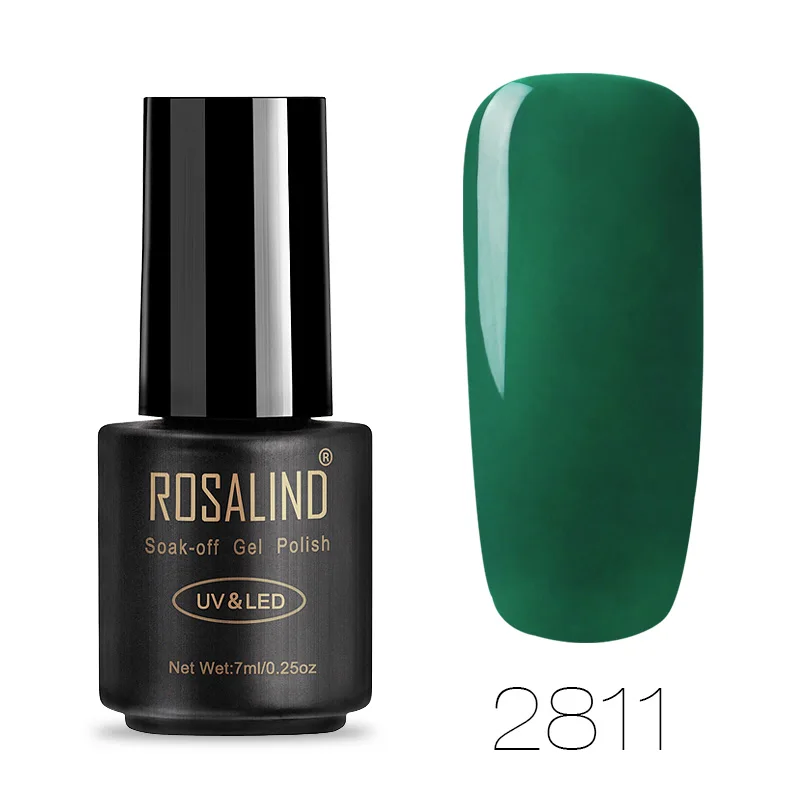 2811 ROSALIND УФ набор гель-лаков для ногтей для маникюра чистый цвет гель-лаки Hybird Nails Art полуперманентный замачиваемый Гель-лак - Цвет: 2811
