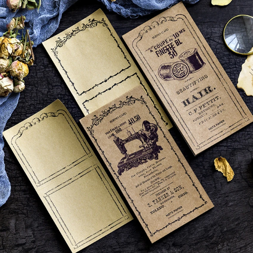 10 упаковок/партия записка заметка Винтаж пс портрет крафт Бумага Memo Школа