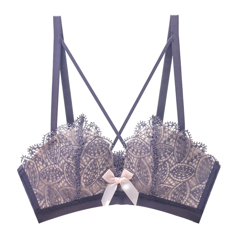 grey bra Meizimei сексуальный комплект бюстгальтера небольшой подкладки для бюстгальтера кружевные трусики супер пуш ап нижнее белье короткий Бюстгалтер для женщин young girl bh - Цвет: grey bra