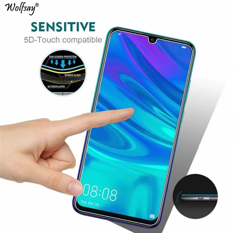 Protector de pantalla de vidrio templado para tel&eacute;fono Huawei Honor 10i, pel&iacute;cula de vidrio templado para Huawei Honor 10i, HRY-LX1T, Huawei P Smart + 2019, 2 uds.-2