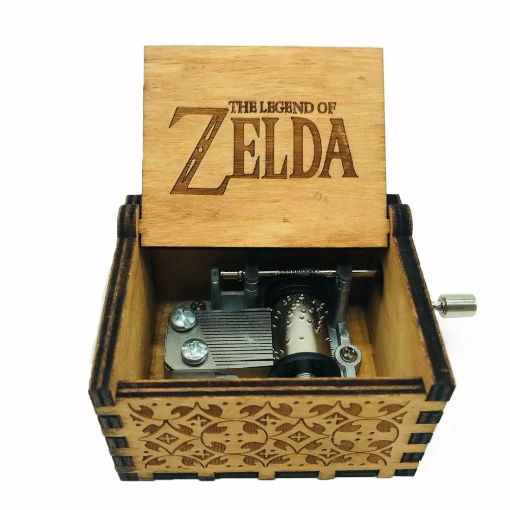 Hand Crank Musical boxes The Lelend of Zelda Music box Anonymity Antique Carved wooden Christmas birthday gifts Caixa De Musica | Дом и сад