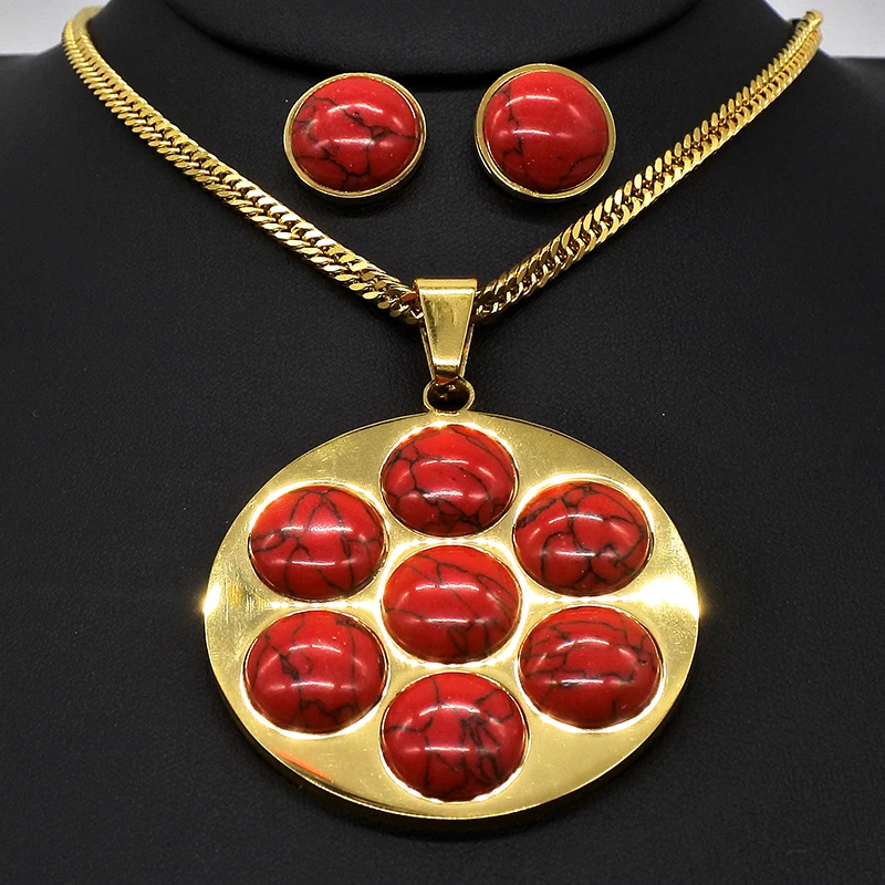 AMUMIU красный шар высшего качества изысканное женское Свадебное колье серьги