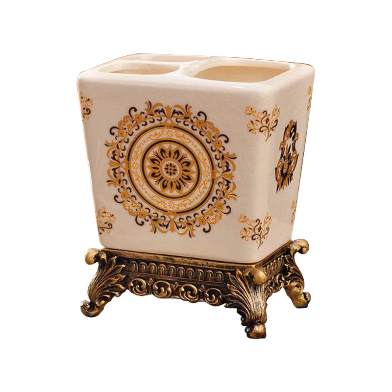 

Special offer European toothbrush holder three ceramic bathroom toothbrush toothpaste tube bathroom Yagang suit