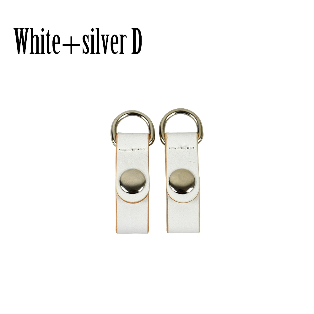 white silver 1 пара, 2 шт., зажим для фиксации, крепление для Obag, искусственная кожа, ремешок, зажим для крючка, для opoket O Bag - Цвет: white silver