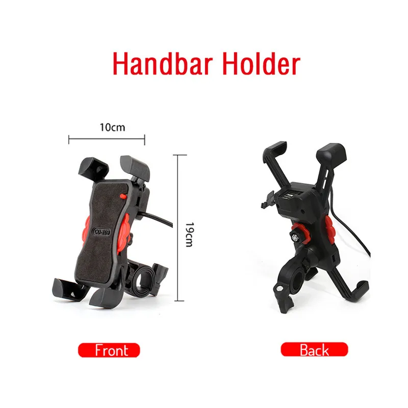 USB Handbar Holder Универсальный двойной USB мотоциклетный велосипедный зарядник телефонная розетка мото Кроссовый велосипед держатель для руля зарядное устройство адаптер питания розетка - Цвет: USB Handbar Holder