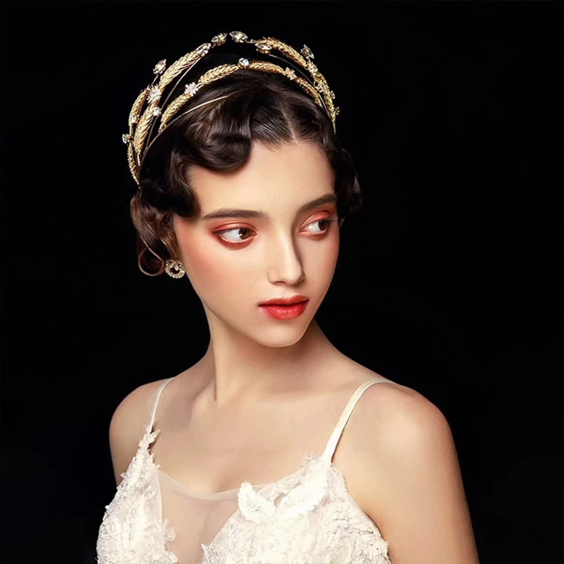 Свадебный ободок для волос HIMSTORY свадебный аксессуар с украшением в виде короны