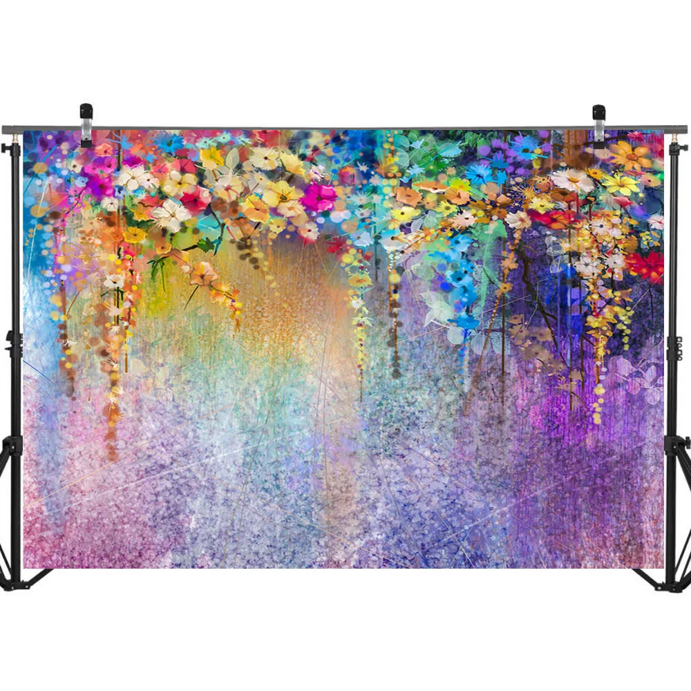 Photography Backdrop Colorful Flower Forest Tree Backdrops Rainbow Scenery Children Kids Photo Background | Электроника