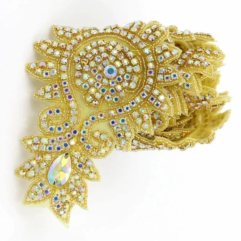 1 ярд 10 см подсолнухи Кристалл Стразы аппликация для свадебного платья Пояс